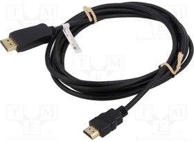 64837, Cable; DisplayPort 1.2,HDMI 1.4; DisplayPort plug,HDMI plug; 3m