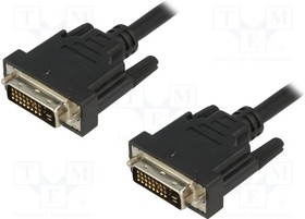 AK-320108-020-S, Cable; dual link; DVI-D (24+1) plug,both sides; 2m; black