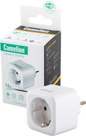 Camelion Smart Home BNS/SH-1/16A/WIFI 16A с/заз 4000Вт, WiFI+счетчик+измерение мощности BL1, Розетка