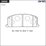 SN606, Дисковые тормозные колодки ADVICS передние
