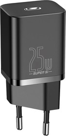Фото 1/7 Сетевое зарядное устройство Baseus Super Si 25W EU Black (CCSP020101)