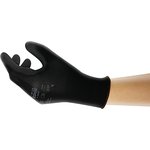 4812610, Edge Black Polyester Work Gloves, Size 10, Large, Polyurethane Coating