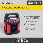 Пусковое устройство 12В, 18 000 мАч, 450/1000А iCartool IC-CBL18