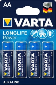Батарейка Varta LONGLIFE POWER LR6 AA 4шт/бл Alkal 1.5V (4906) (4906121414)