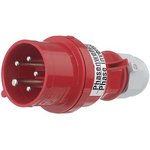 225, CEE Phase Inverter Plug Red 5P 2.5mm² 16A IP44 415V