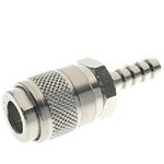 Brass Male Quick Air Coupling, 6mm Hose Barb