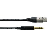 CFM1.5FV, Audio Cable, Stereo, 6.35 mm Jack Plug - XLR 3-Pin Socket, 1.5m