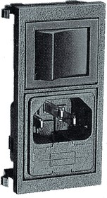 BZV01/Z0000/12, IEC Connector, Inlet, C14, 250V, 1 Pole - Illuminated