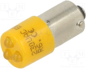 18626232, Индикат.лампа: LED; BA9S,T10; желтый; пластик; 230ВAC; -20-60°C