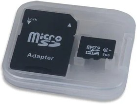 240-075, Memory Cards 3.3V 8GB microSD WITH ADAPTER