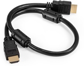 Фото 1/2 EX287721RUS, Кабель HDMI ExeGate EX-CC-HDMI2-0.5F (19M/19M, v2.0, 0,5м, 4K UHD, Ethernet, ферритовые кольца, позолоченные контакты)