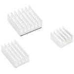 RA536 Набор радиаторов ACD White 3 in 1 Heat Sink Set Aluminum (15x10x5мм, 14x14x6мм и 8.8x8.8x5мм) for Raspberry Pi 4B комплект из 3шт