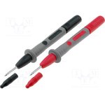 AX-CP-01-SET, Measuring probe, 10A, black and red, Dia.end: 2mm