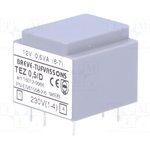 TEZ0.5/D230/12V, Трансформатор: залитый, 0,5ВА, 230ВAC, 12В, 41,6мА, PCB, IP00, 50г