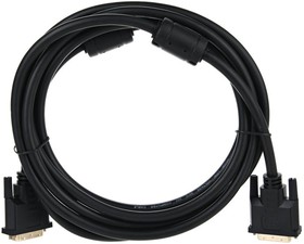 Фото 1/9 Кабель VCOM DVI -- DVI Dual Link (25M-25M), 3m, 2 фильтра, позолоченные контакты