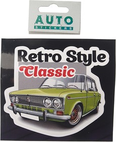 078618, Наклейка виниловая "Retro Style Classic" 10х11см полноцветная AUTOSTICKERS