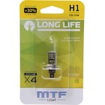 HLL1201B, Лампа 12V H1 55W P14.5s +30% блистер (1шт.) Long Life MTF