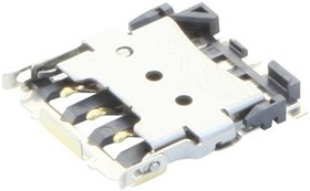 SCZW-7SA-1K(HF), 6 Way Flip Cover Smart Card Memory Card Connector With Solder Termination