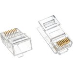 Коннектор RJ45 UTP 8P8C, универсальный, со вставкой, cat.6, 100 шт. -PL45-8P8C-6V