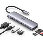 Разветвитель USB UGREEN CM511 (20956A) Revodok USB-C HDMI/USB 3.0/SD/TF/сер