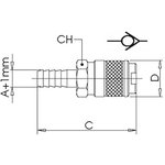 Brass Male Quick Air Coupling, 6mm Hose Barb