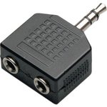 11104 A 082, Audio Adapter, Straight, 3.5 mm Plug - 2x 3.5 mm Socket
