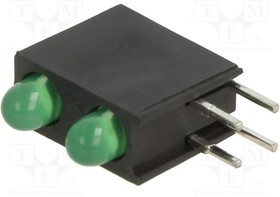 SSF-LXH240GGD, LED; in housing; green; 2.9mm; No.of diodes: 2; 20mA; 60°; 2.2?2.6V