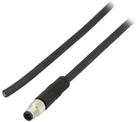 Фото 1/3 Sensor actuator cable, M5-cable plug, straight to open end, 4 pole, 2 m, PUR, black, 1 A, 79 3107 52 04