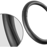 Чехол на руль искусственная кожа с насечкой. Black R99308