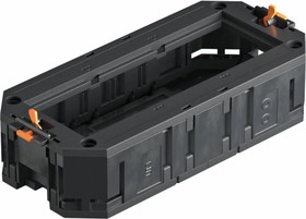 Фото 1/2 OBO Bettermann Монтажная коробка UT3 для установки 3xModul45 в лючок, с накладкой (полиамид, черный)