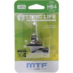 HLL12B4B, Лампа 12V HB4 55W P22d +30% блистер (1шт.) Long Life MTF
