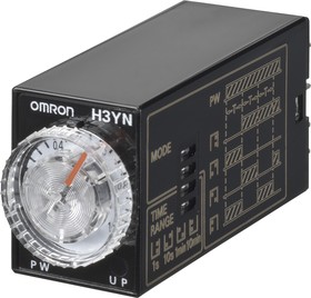 H3YN-21-B DC12, H3YN Series Panel Mount Timer Relay, 12V dc, 4-Contact, 0.1 min → 10h, DPDT