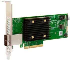 HBA-адаптер Broadcom 9500-8e SGL (05-50075-01) PCIe Gen4 x8 LP, Tri-Mode SAS/SATA/NVMe 12G HBA, 8port(2*ext SFF8644), 3808 IOC
