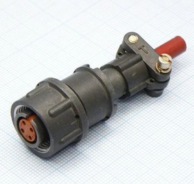 Фото 1/5 2РМТ14КПН4Г1А1В, (2рмт14кпн4г1в1в) розетка кабельная с прямым патрубком и золотым покрытием контактов (2012-2017 год)
