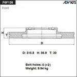 F6F126B, Диск тормозной пер. ADVICS
