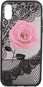 Фото 1/7 Чехол "LP" для iPhone X/Xs Роза розовая (европакет)