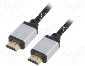 CCB-HDMIL-1.5M, Кабель; HDMI 2.0; вилка HDMI,с обеих сторон; 1,5м; черный; 30AWG