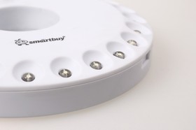 Фото 1/3 Светодиодный фонарь 24 LED с карабином для подвешивания Smartbuy, белый (SBF-8253-W)/72