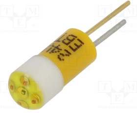 15010352, Индикат.лампа: LED; BI-PIN; желтый; пластик; 24ВDC; Выводы: 2pin