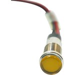 Indicator Panel Mount 1/2" Flat Yellow Lens 230VAC Wire Leads | Dialight ...
