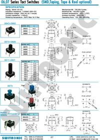 0613HIM-130G-G (TC-A109) ((TS-A6PS-130), Кнопка тактовая h=13мм ...