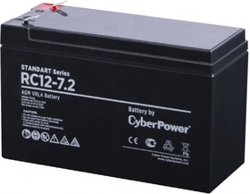 Фото 1/4 RC 12-7.2, Батарея аккумуляторная для ИБП CyberPower Standart series RС 12-7.2, Аккумулятор CyberPower 12V7.2Ah