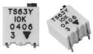 TS63Y101KR10, Trimmer Resistors - SMD 100 10% 1/4"SQU SMT MULTITURN
