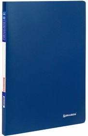 Фото 1/8 Папка 30 вкладышей BRAUBERG "Office", синяя, 0,5 мм, 222631
