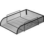 Лоток для бумаг горизонт., металл. сетка, выс.83мм, чёрный 688774