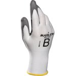 579 8, KRYTECH 579 White HPPE Cut Resistant Work Gloves, Size 8, Medium, Polyurethane Coating