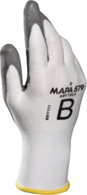 Фото 1/3 579 8, KRYTECH 579 White HPPE Cut Resistant Work Gloves, Size 8, Medium, Polyurethane Coating