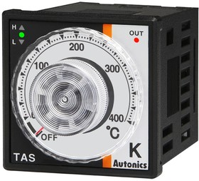 Фото 1/2 TAS-B4RK4C, Температурный контроллер, 1/16 DIN, аналоговый, ПИД регулирование, релейный выход, термопара типа К, 400 C, 100-240 В~