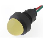 LKD12-24-Y, Индикат.лампа: LED, выпуклый, 12-24ВDC, 12-24ВAC, Отв: d13мм, IP20