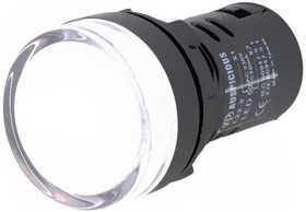 Фото 1/2 L22 220VAC W, Индикаторная лампа, 22мм, L22, -20-60°C, Подсвет: LED 230ВAC, IP65